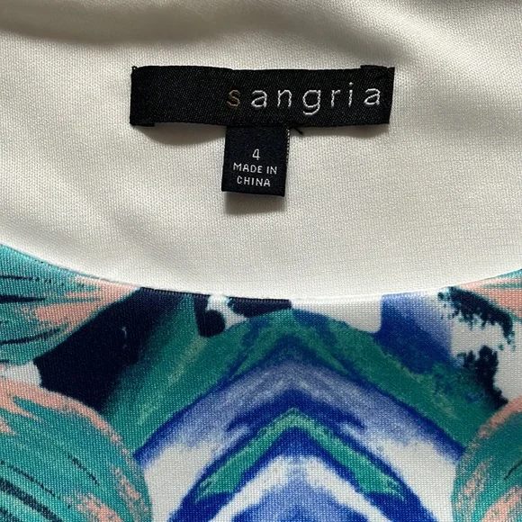 Sangria Ocean Colors Flower Print Dress - Picture 4 of 7